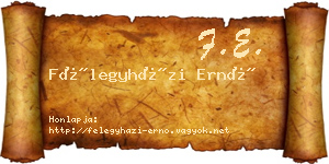 Félegyházi Ernő névjegykártya