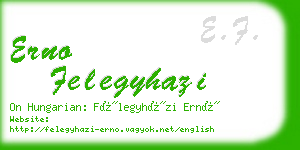 erno felegyhazi business card